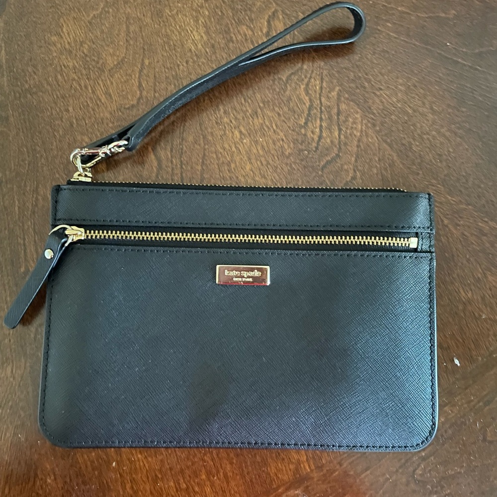 Kate Spade Black Pouch with Gold Detail